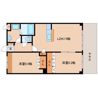 間取図 近鉄難波線・奈良線/新大宮駅 徒歩26分 1階 築15年