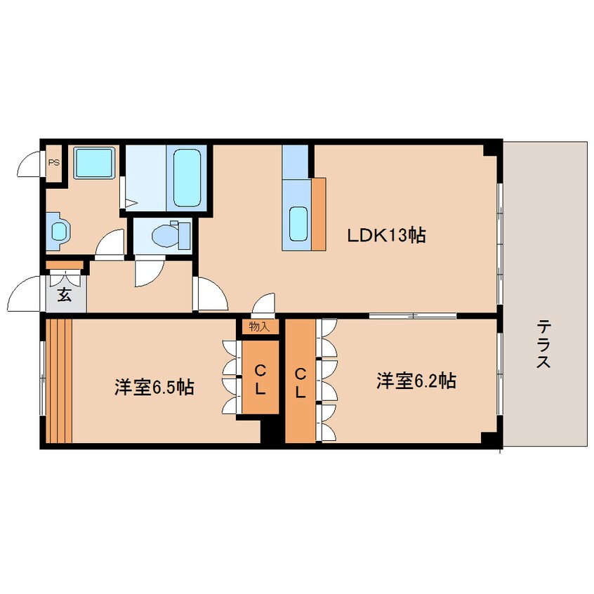 間取図 近鉄難波線・奈良線/新大宮駅 徒歩26分 1階 築15年