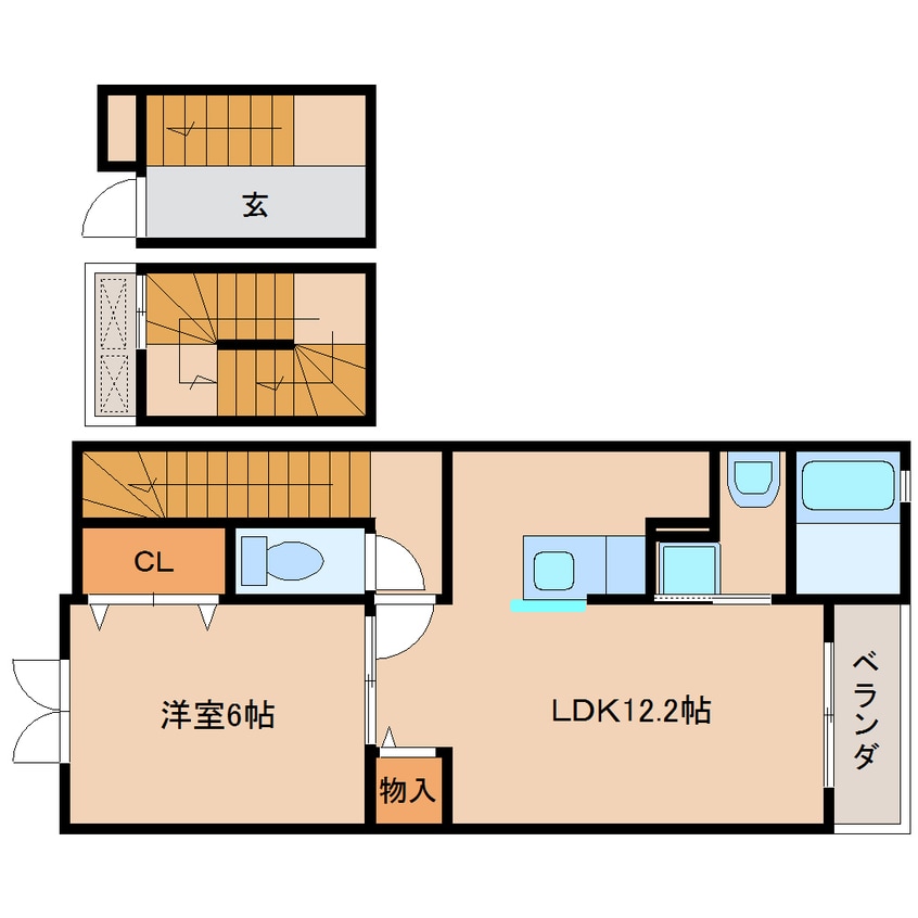 間取図 大和路線・関西本線/奈良駅 バス14分西九条町下車:停歩2分 3階 築15年