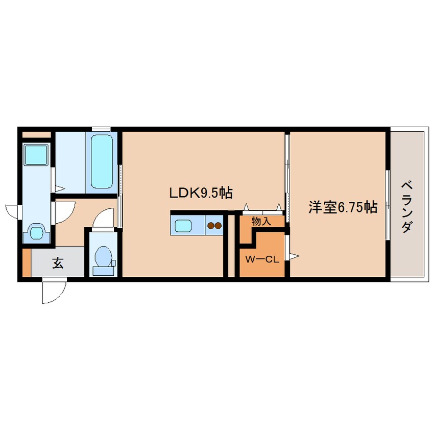 間取図 近鉄難波線・奈良線/新大宮駅 徒歩9分 3階 築12年