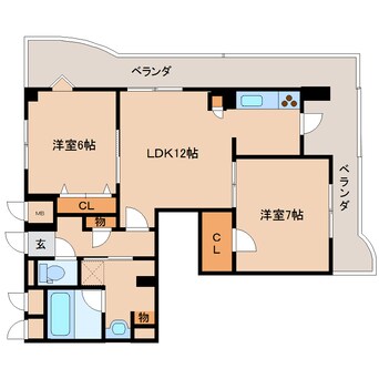 間取図 近鉄難波線・奈良線/新大宮駅 徒歩11分 5階 築20年