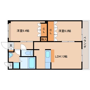 間取図 大和路線・関西本線/加茂駅 徒歩15分 2階 築15年