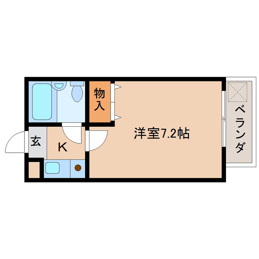 間取図 近鉄難波線・奈良線/新大宮駅 徒歩8分 2階 築32年