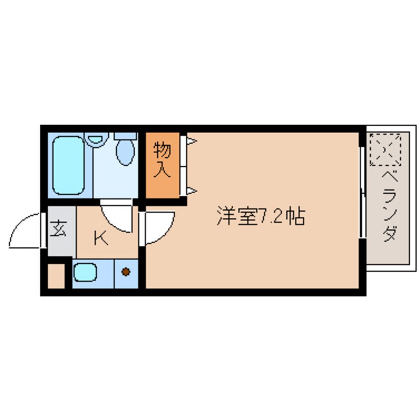 間取図 近鉄難波線・奈良線/新大宮駅 徒歩8分 2階 築32年