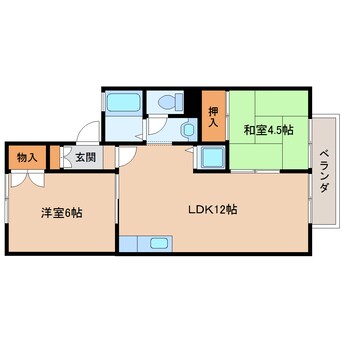 間取図 近鉄難波線・奈良線/新大宮駅 徒歩15分 1階 築36年