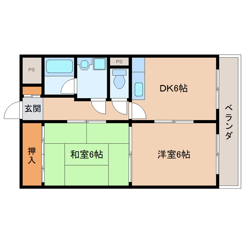 間取図 近鉄難波線・奈良線/新大宮駅 徒歩12分 3階 築33年