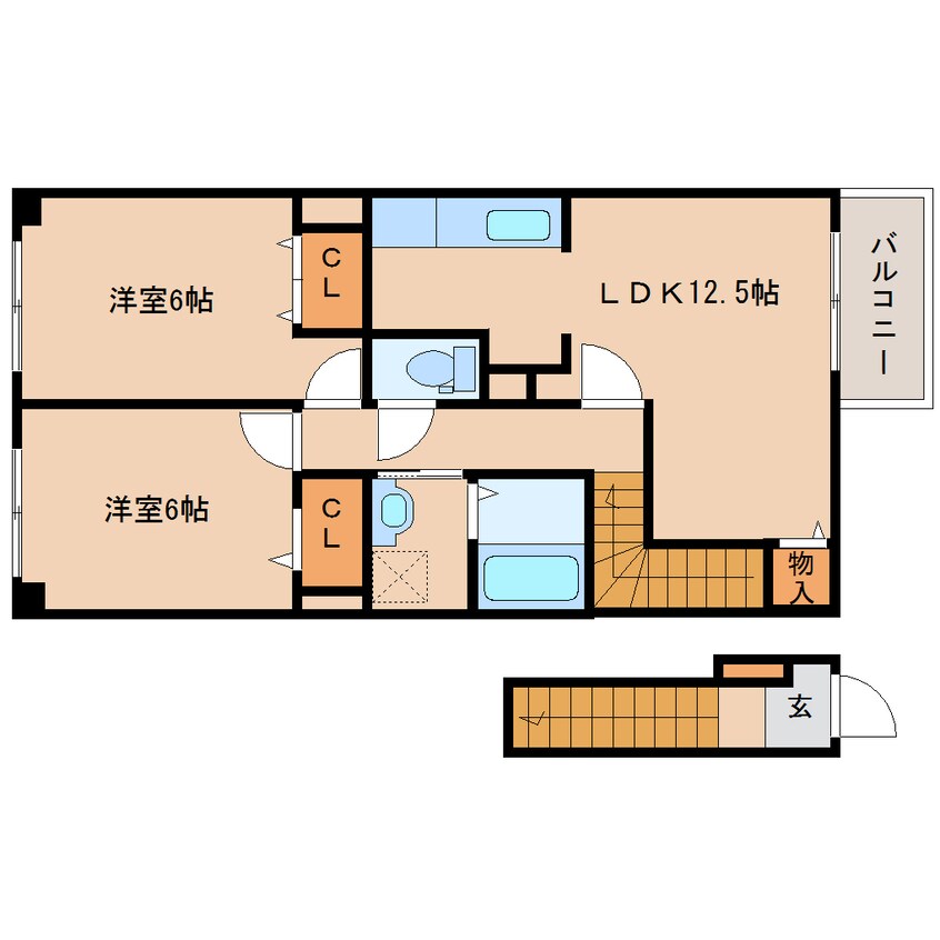 間取図 大和路線・関西本線/加茂駅 徒歩7分 2階 築14年