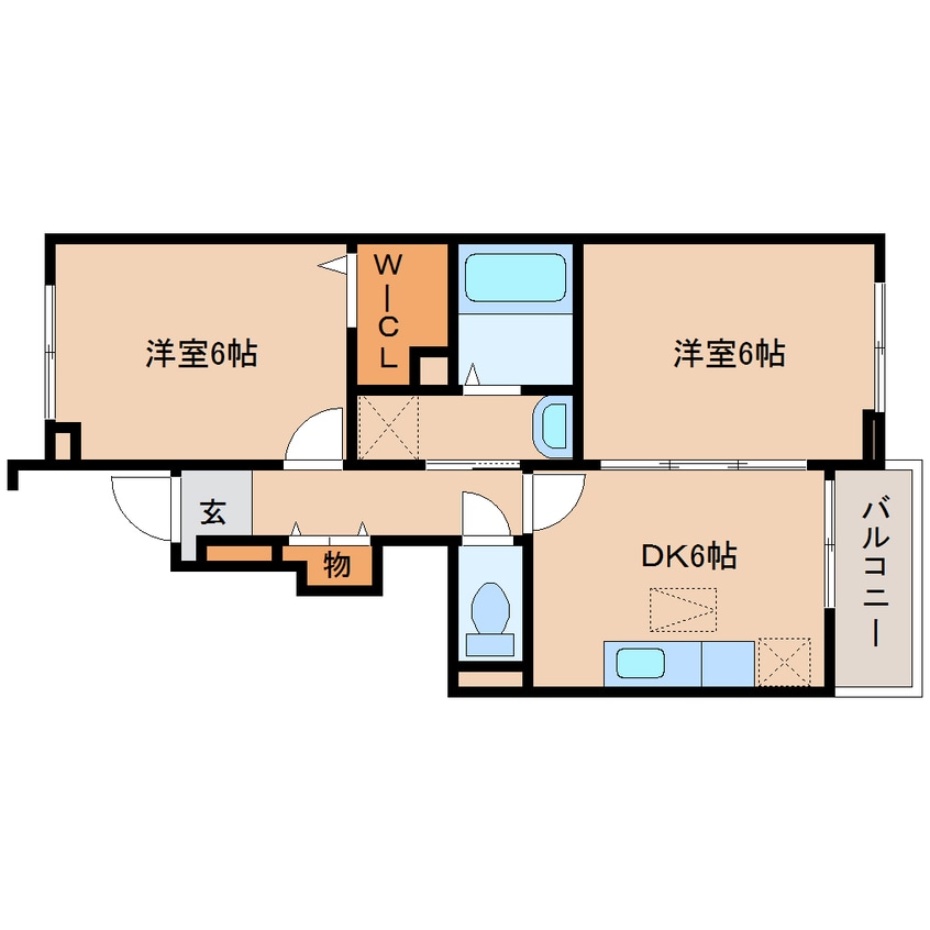 間取図 学研都市線<片町線>・JR東西線/西木津駅 徒歩6分 1階 築12年