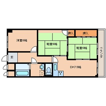 間取図 近鉄難波線・奈良線/新大宮駅 徒歩1分 5階 築45年