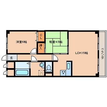 間取図 近鉄難波線・奈良線/新大宮駅 徒歩1分 6階 築45年