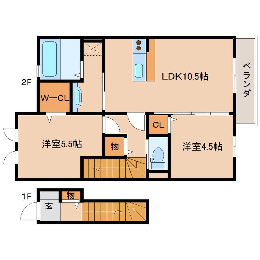 間取図 大和路線・関西本線/奈良駅 徒歩10分 2階 築11年