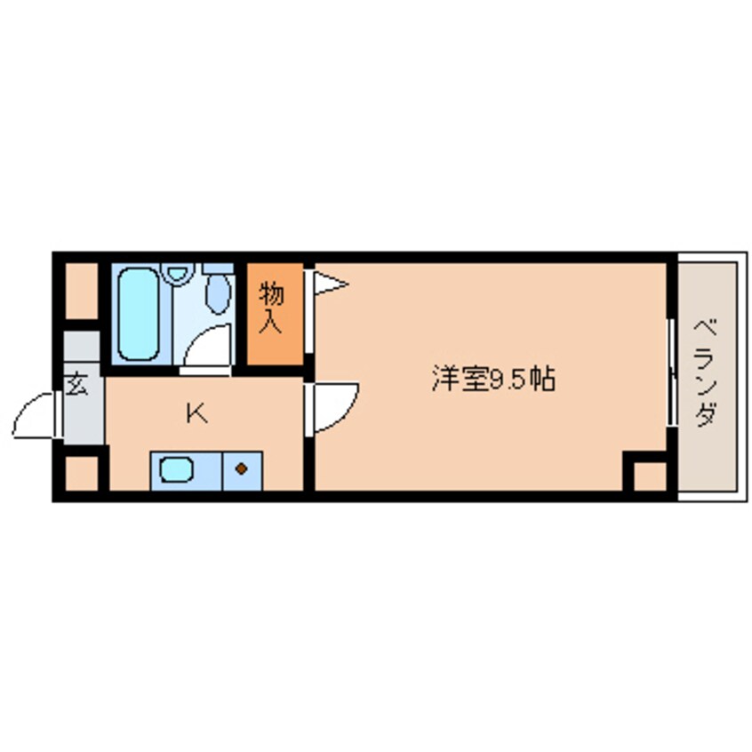 間取図 大和路線・関西本線/木津駅 徒歩12分 2階 築32年