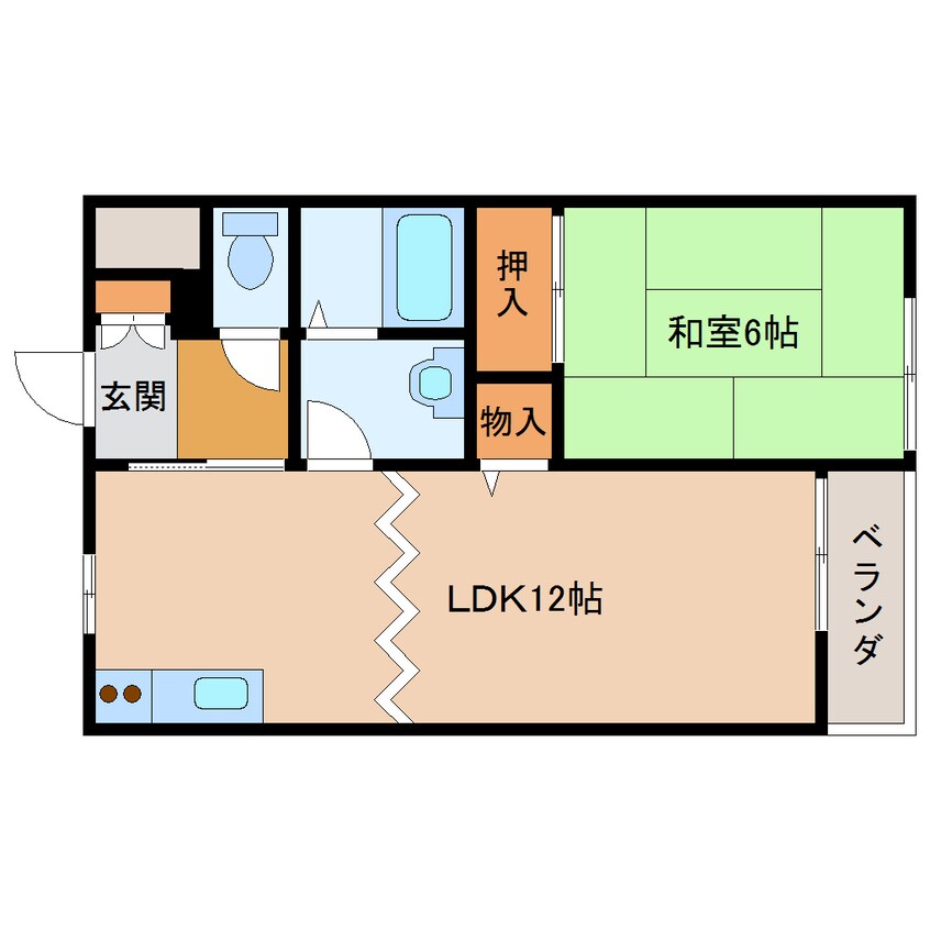 間取図 大和路線・関西本線/木津駅 徒歩7分 2階 築19年