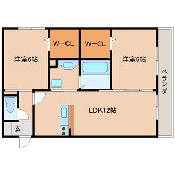 間取図 大和路線・関西本線/平城山駅 徒歩1分 2階 築9年