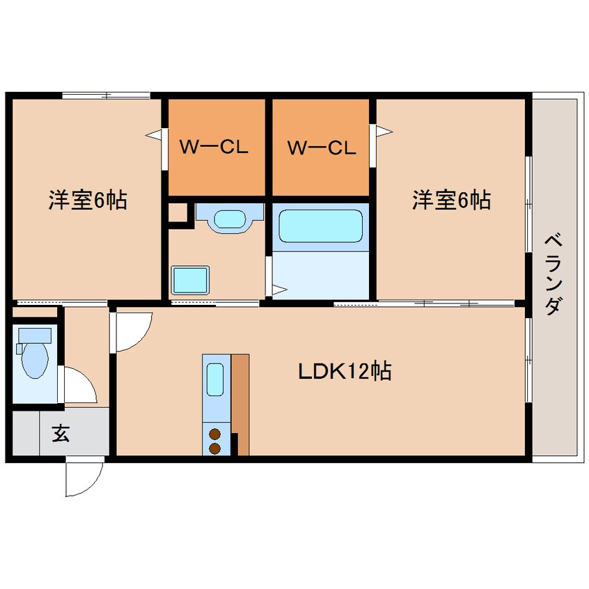 間取図 大和路線・関西本線/平城山駅 徒歩1分 2階 築9年