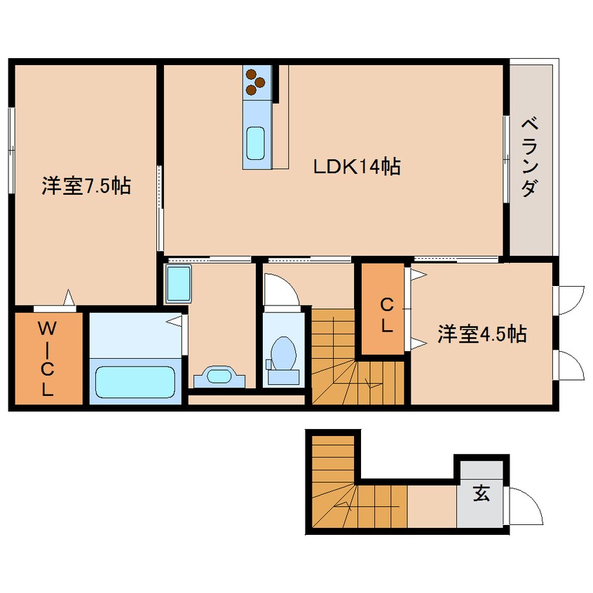 間取図 近鉄橿原線/尼ケ辻駅 徒歩11分 2階 築9年