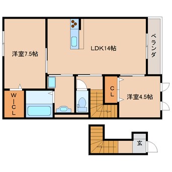 間取図 近鉄橿原線/尼ケ辻駅 徒歩11分 2階 築11年