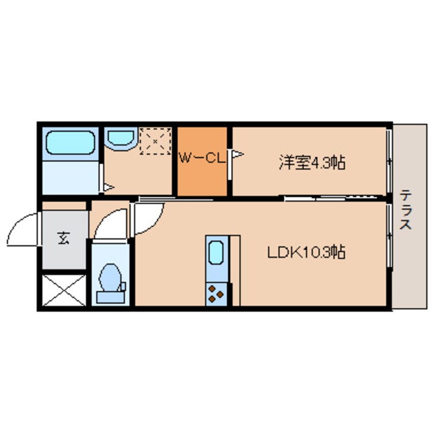 間取図 奈良線/上狛駅 徒歩9分 1階 築11年