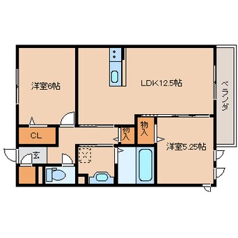 間取図 奈良線/奈良駅 徒歩18分 3階 築11年