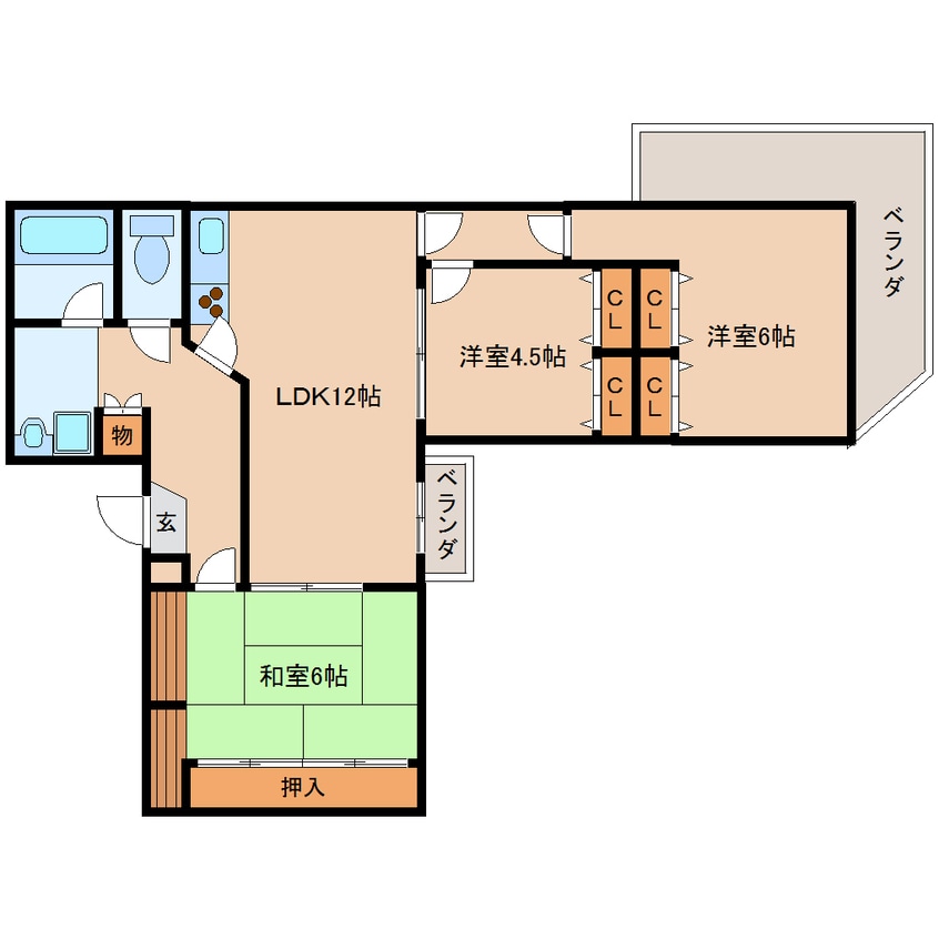 間取図 近鉄難波線・奈良線/新大宮駅 徒歩7分 7階 築37年