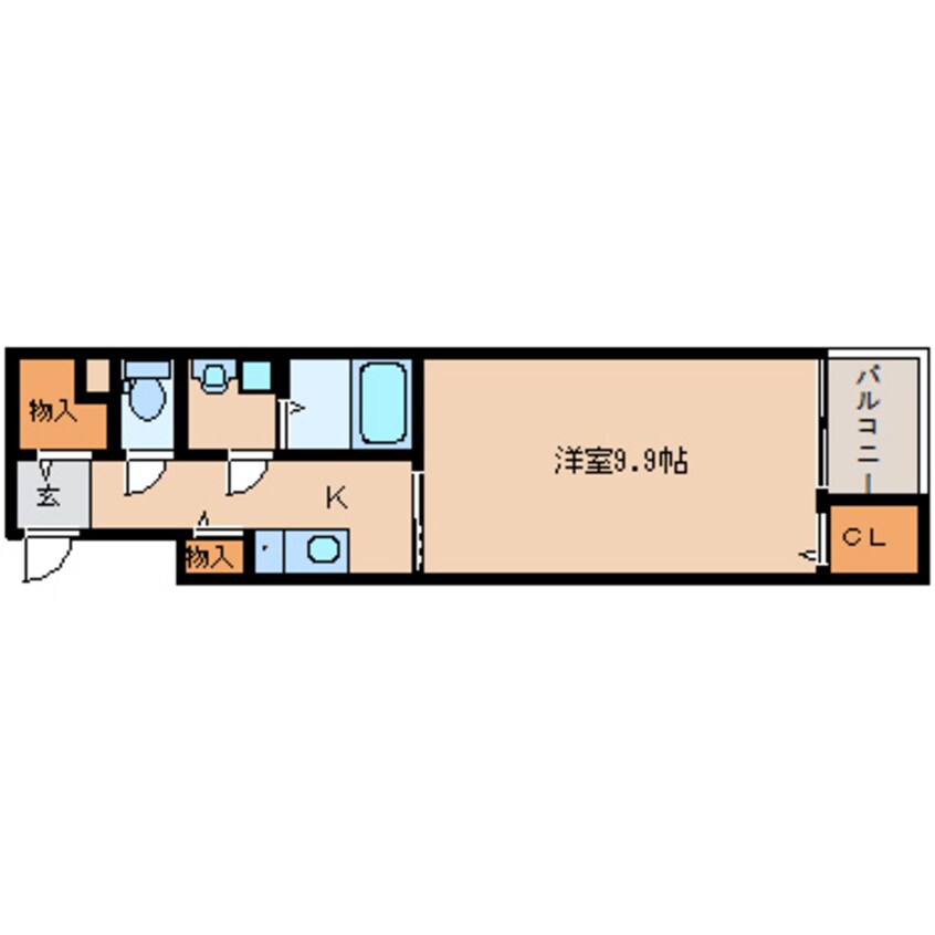 間取図 大和路線・関西本線/奈良駅 徒歩7分 2階 築9年