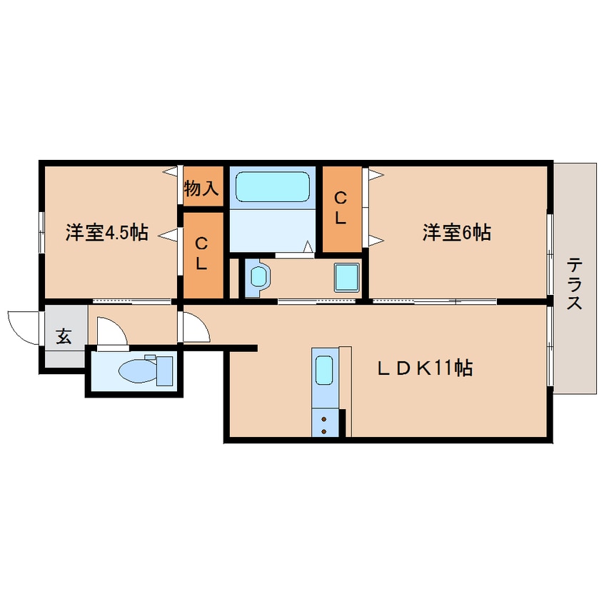 間取図 近鉄難波線・奈良線/近鉄奈良駅 バス17分州見台7丁目下車:停歩1分 1階 築10年