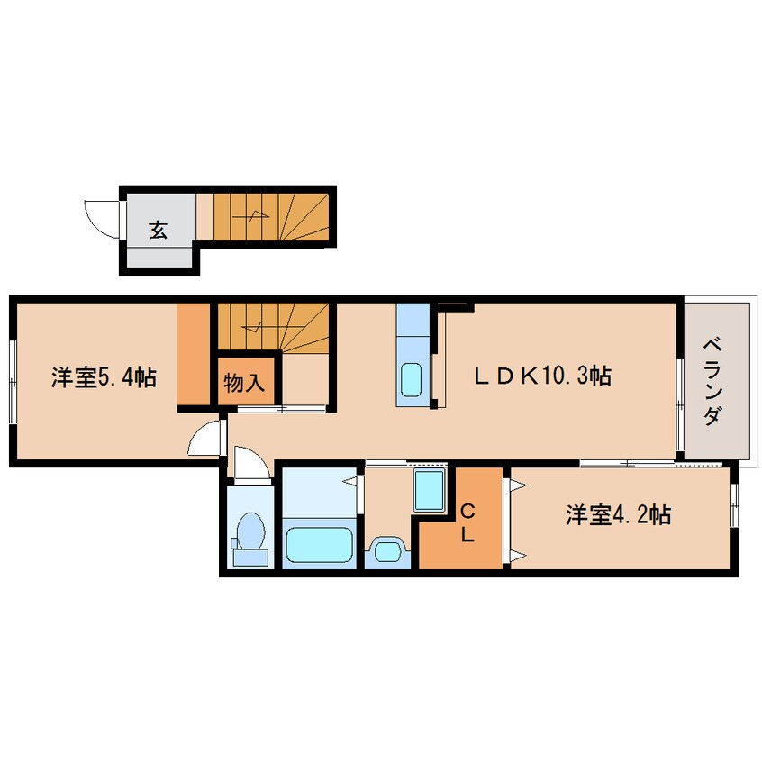 間取図 大和路線・関西本線/平城山駅 徒歩5分 2階 築7年