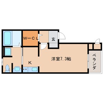 間取図 近鉄難波線・奈良線/新大宮駅 徒歩24分 3階 築7年