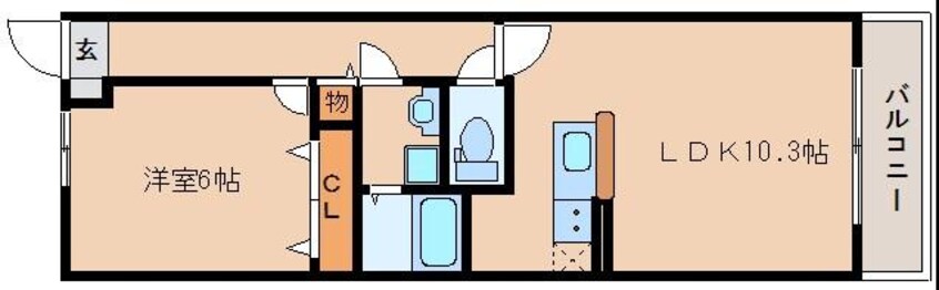 間取図 桜井線<万葉まほろば線>/京終駅 徒歩3分 3階 築7年