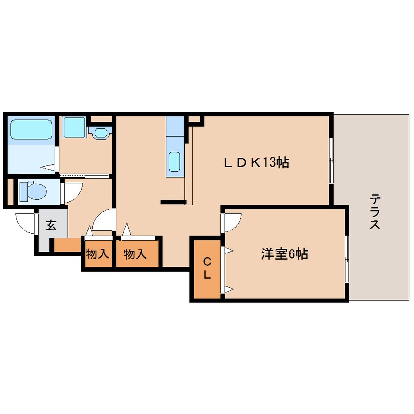 間取図 大和路線・関西本線/木津駅 徒歩14分 1階 築7年