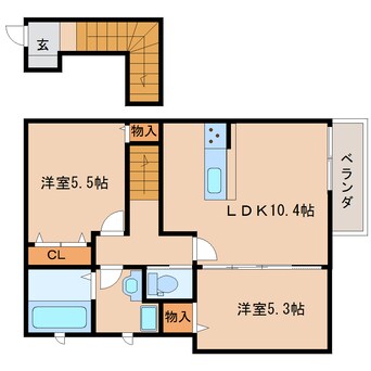 間取図 近鉄難波線・奈良線/近鉄奈良駅 バス12分州見台5丁目下車:停歩3分 2階 築8年