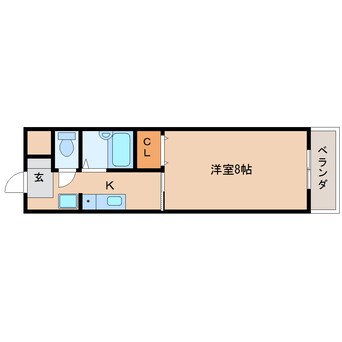 間取図 近鉄難波線・奈良線/新大宮駅 徒歩6分 1階 築27年