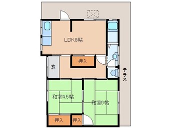 間取図 近鉄難波線・奈良線/新大宮駅 徒歩11分 1階 築54年