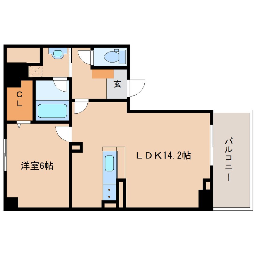 間取図 大和路線・関西本線/奈良駅 徒歩7分 6階 築6年