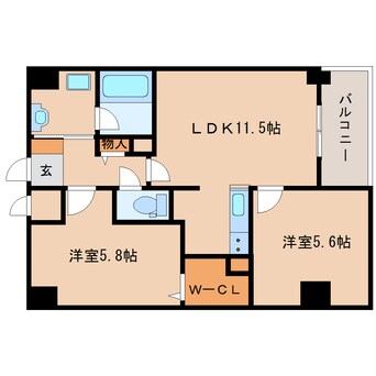 間取図 大和路線・関西本線/奈良駅 徒歩7分 4階 築6年