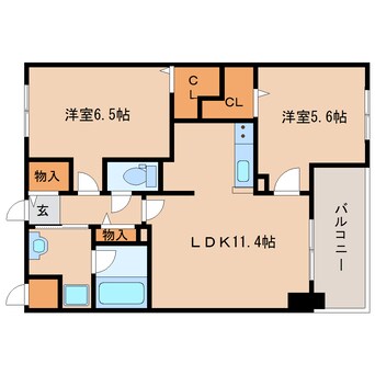 間取図 大和路線・関西本線/奈良駅 徒歩7分 2階 築6年