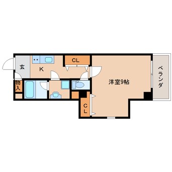 間取図 近鉄難波線・奈良線/新大宮駅 徒歩4分 6階 築6年