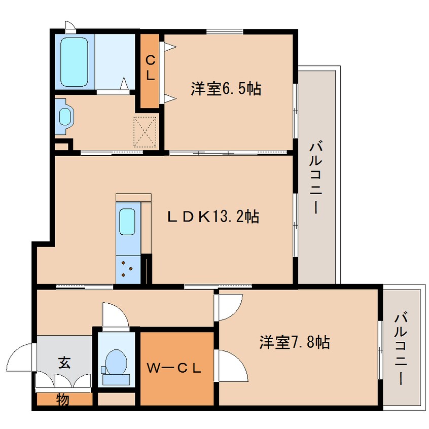 間取図 大和路線・関西本線/奈良駅 徒歩5分 3階 築6年