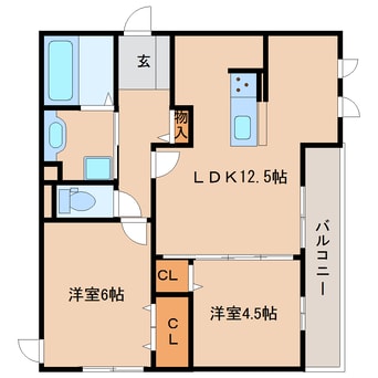 間取図 近鉄難波線・奈良線/新大宮駅 徒歩15分 1階 築7年