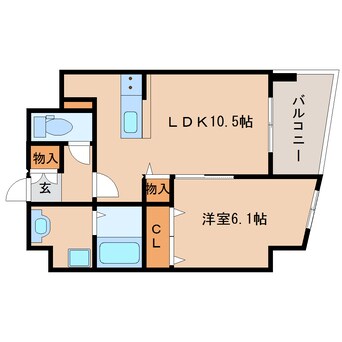 間取図 近鉄難波線・奈良線/新大宮駅 徒歩4分 6階 築5年