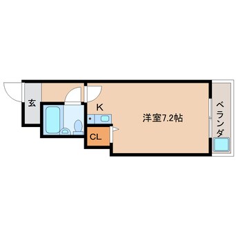 間取図 近鉄難波線・奈良線/新大宮駅 徒歩9分 2階 築27年