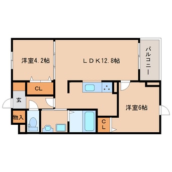 間取図 桜井線<万葉まほろば線>/京終駅 徒歩18分 5階 築7年