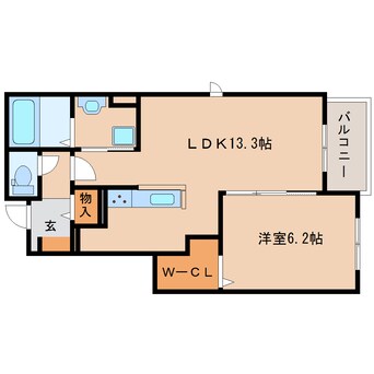 間取図 大和路線・関西本線/木津駅 徒歩18分 1階 築6年