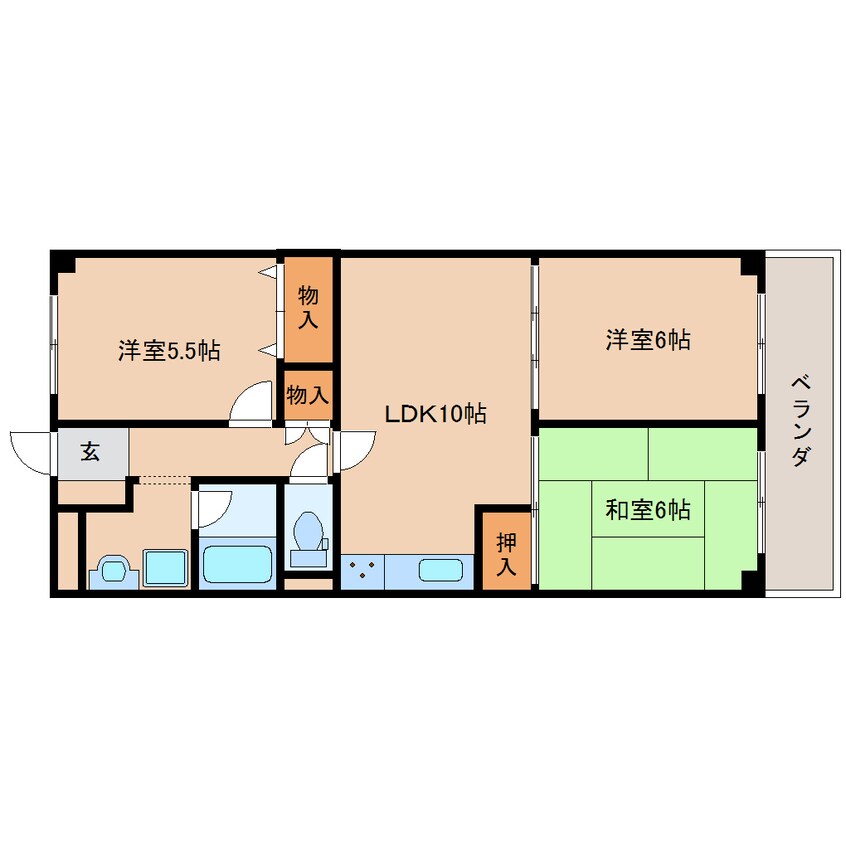 間取図 近鉄難波線・奈良線/新大宮駅 徒歩4分 4階 築48年