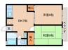 近鉄橿原線/尼ケ辻駅 徒歩15分 1階 築29年 2DKの間取り