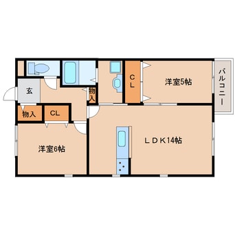 間取図 近鉄難波線・奈良線/新大宮駅 徒歩2分 2階 築6年
