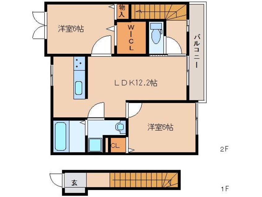 間取図 奈良線/木津駅 徒歩14分 2階 築4年