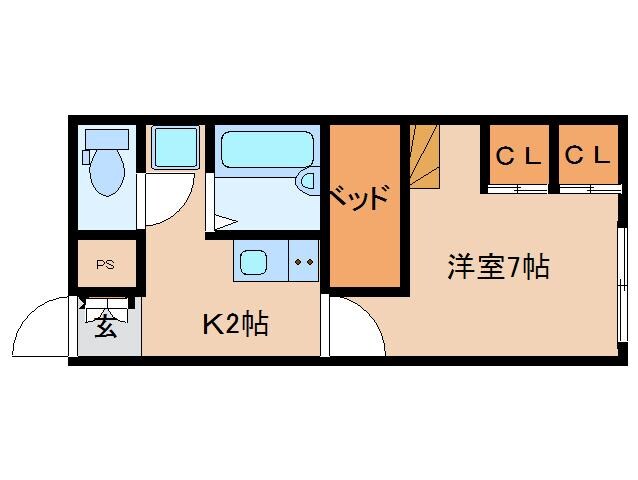 間取り図 近鉄難波線・奈良線/新大宮駅 徒歩13分 2階 築19年