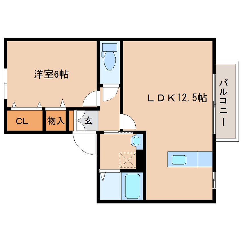 間取図 近鉄橿原線/尼ケ辻駅 徒歩12分 2階 築16年