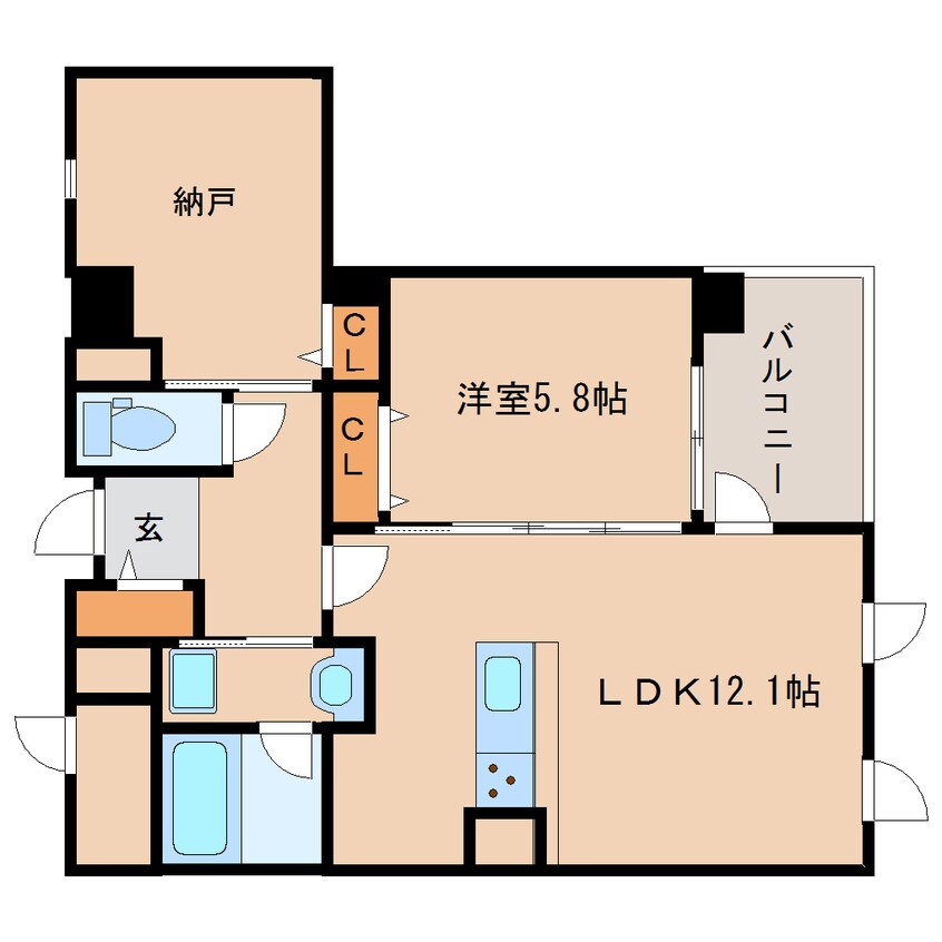 間取図 近鉄難波線・奈良線/新大宮駅 徒歩9分 2階 築4年